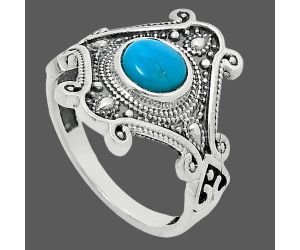 Sleeping Beauty Turquoise Ring size-7.5 EXR05344 R-1734, 6x6 mm