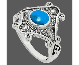 Sleeping Beauty Turquoise Ring size-7.5 EXR05345 R-1734, 6x6 mm