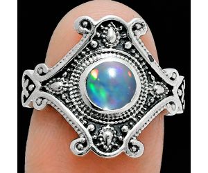 Ethiopian Opal Ring size-7.5 EXR05347 R-1734, 6x6 mm