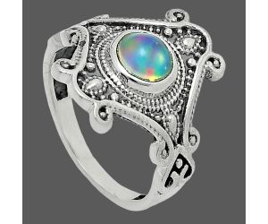 Ethiopian Opal Ring size-7.5 EXR05347 R-1734, 6x6 mm