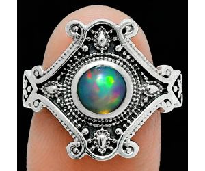 Ethiopian Opal Ring size-7.5 EXR05349 R-1734, 6x6 mm