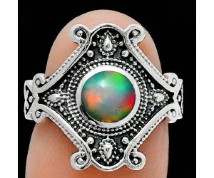 Ethiopian Opal Ring size-6 EXR05350 R-1734, 6x6 mm