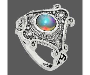 Ethiopian Opal Ring size-6 EXR05350 R-1734, 6x6 mm