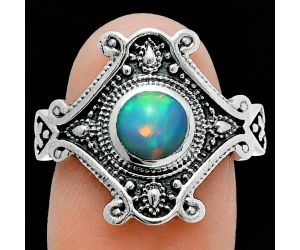 Ethiopian Opal Ring size-8.5 EXR05352 R-1734, 6x6 mm