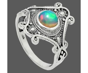 Ethiopian Opal Ring size-8.5 EXR05352 R-1734, 6x6 mm