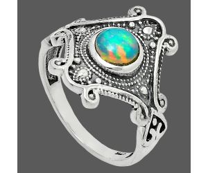 Ethiopian Opal Ring size-8.5 EXR05353 R-1734, 6x6 mm