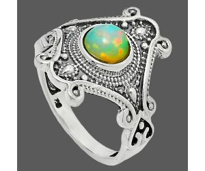 Ethiopian Opal Ring size-7 EXR05354 R-1734, 6x6 mm