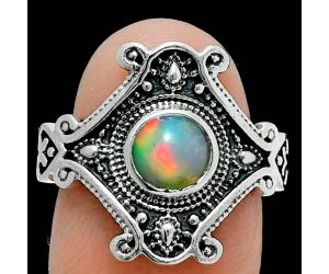 Ethiopian Opal Ring size-7.5 EXR05356 R-1734, 6x6 mm