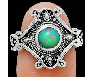 Ethiopian Opal Ring size-9 EXR05359 R-1734, 6x6 mm