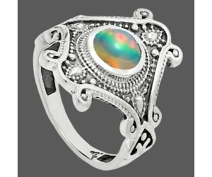 Ethiopian Opal Ring size-6 EXR05360 R-1734, 6x6 mm