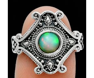 Ethiopian Opal Ring size-7.5 EXR05364 R-1734, 6x6 mm