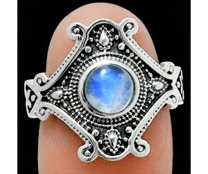 Rainbow Moonstone Ring size-7 EXR05369 R-1734, 6x6 mm