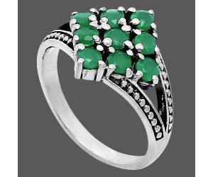 Green Onyx Ring size-7 EXR05438 R-1018, 3x3 mm