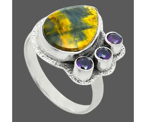 Nellite and Amethyst Ring size-8 EXR05666 R-1655, 10x14 mm