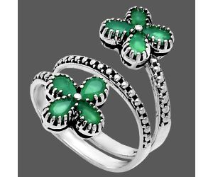 Green Onyx Ring size-7.5 EXR05692 R-1736, 3x5 mm