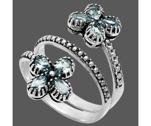 Sky Blue Topaz Ring size-6.5 EXR05704 R-1736, 3x5 mm