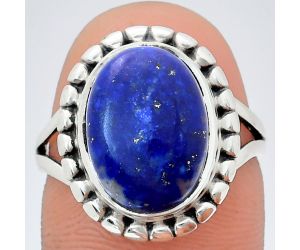 Lapis Lazuli Ring size-7 EXR05751 R-1071, 10x14 mm