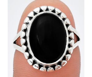 Black Onyx Ring size-9.5 EXR05752 R-1071, 10x14 mm