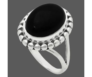 Black Onyx Ring size-9.5 EXR05752 R-1071, 10x14 mm