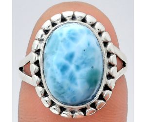 Larimar (Dominican Republic) Ring size-7 EXR05754 R-1071, 10x14 mm