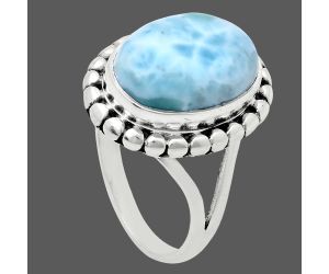 Larimar (Dominican Republic) Ring size-7 EXR05754 R-1071, 10x14 mm