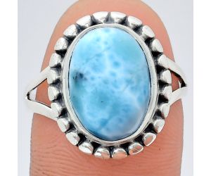 Larimar (Dominican Republic) Ring size-9 EXR05760 R-1071, 10x14 mm