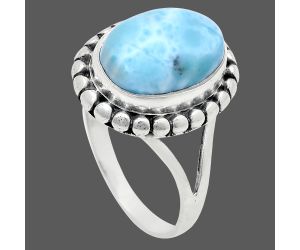 Larimar (Dominican Republic) Ring size-9 EXR05760 R-1071, 10x14 mm