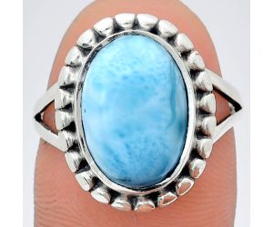 Larimar (Dominican Republic) Ring size-8 EXR05763 R-1071, 10x14 mm