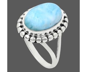 Larimar (Dominican Republic) Ring size-8 EXR05763 R-1071, 10x14 mm