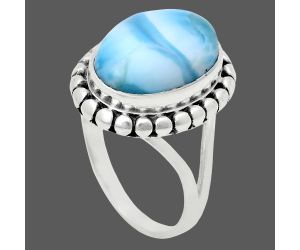 Larimar (Dominican Republic) Ring size-7 EXR05767 R-1071, 10x14 mm