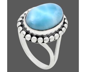 Larimar (Dominican Republic) Ring size-7 EXR05770 R-1071, 10x14 mm