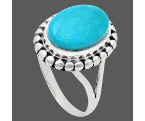 Natural Rare Turquoise Nevada Aztec Mt Ring size-9 EXR05771 R-1071, 10x14 mm