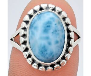 Larimar (Dominican Republic) Ring size-8 EXR05772 R-1071, 10x14 mm