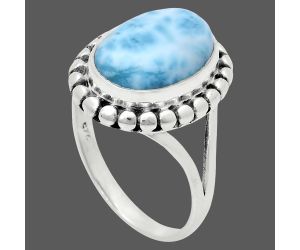 Larimar (Dominican Republic) Ring size-8 EXR05772 R-1071, 10x14 mm