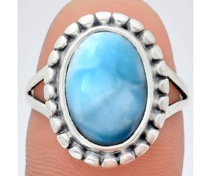 Larimar (Dominican Republic) Ring size-7.5 EXR05774 R-1071, 10x14 mm