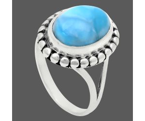 Larimar (Dominican Republic) Ring size-7.5 EXR05774 R-1071, 10x14 mm