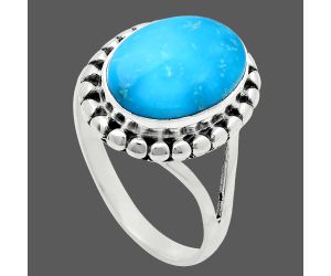 Natural Rare Turquoise Nevada Aztec Mt Ring size-9.5 EXR05779 R-1071, 10x14 mm