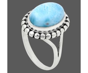 Larimar (Dominican Republic) Ring size-8.5 EXR05781 R-1071, 10x14 mm