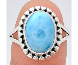 Larimar (Dominican Republic) Ring size-9.5 EXR05783 R-1071, 10x14 mm