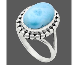 Larimar (Dominican Republic) Ring size-9.5 EXR05783 R-1071, 10x14 mm