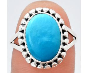 Sleeping Beauty Turquoise Ring size-9 EXR05786 R-1071, 10x14 mm