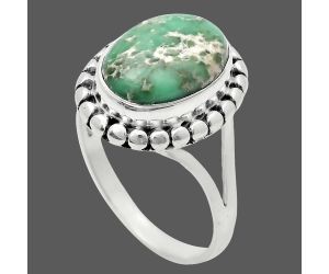 Utah Variscite Ring size-9.5 EXR05787 R-1071, 10x14 mm