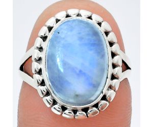 Rainbow Moonstone Ring size-7 EXR05803 R-1071, 10x14 mm