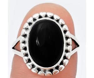 Black Onyx Ring size-8 EXR05809 R-1071, 10x14 mm