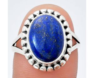 Lapis Lazuli Ring size-9 EXR05810 R-1071, 10x14 mm