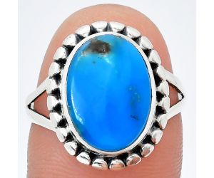 Natural Turquoise Morenci Mine Ring size-9 EXR05811 R-1071, 10x14 mm