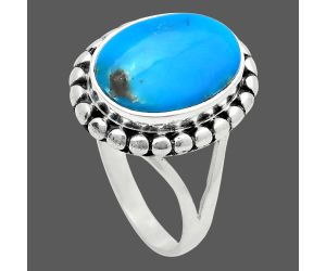 Natural Turquoise Morenci Mine Ring size-9 EXR05811 R-1071, 10x14 mm