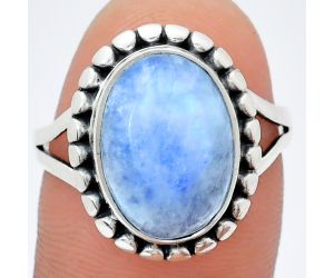 Rainbow Moonstone Ring size-9 EXR05814 R-1071, 10x14 mm