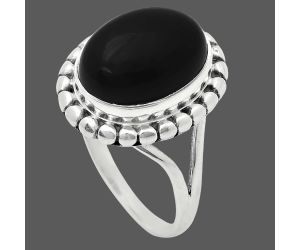 Black Onyx Ring size-9 EXR05815 R-1071, 10x14 mm