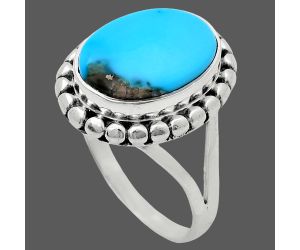 Sleeping Beauty Turquoise Ring size-7 EXR05819 R-1071, 10x14 mm